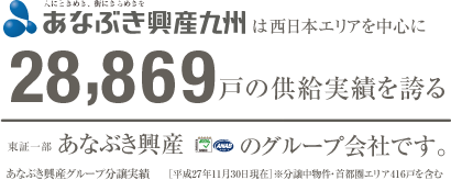 あなぶき興産九州は西日本エリアを中心に28,869戸の供給実績を誇るあなぶき興産のグループ会社です。